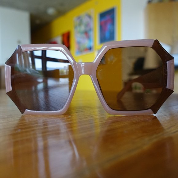 Polygonal Square Jelly Brown statement UV sunglasses - Picture 9 of 13